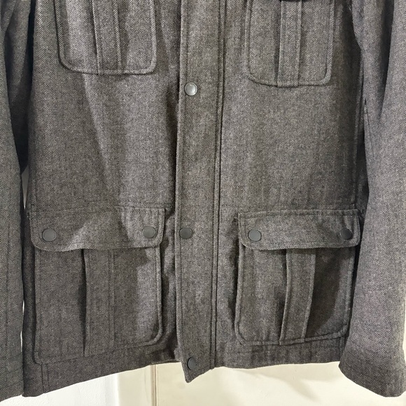 Marc Anthony Wool Blend Gray Bomber Zip Jacket Men's Sz M Charcoal Pockets Lined - Picture 3 of 14